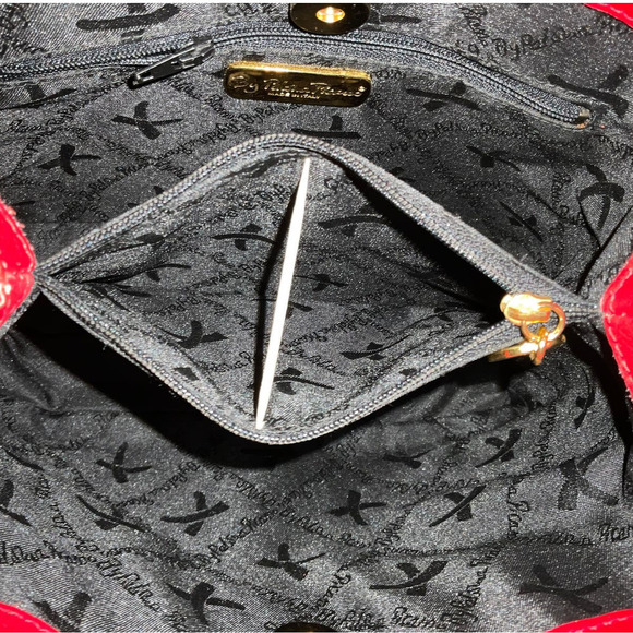 Paloma Picasso Vintage Red Leather Crossbody Bag Top Handle Bag Made in Italy - Picture 8 of 16